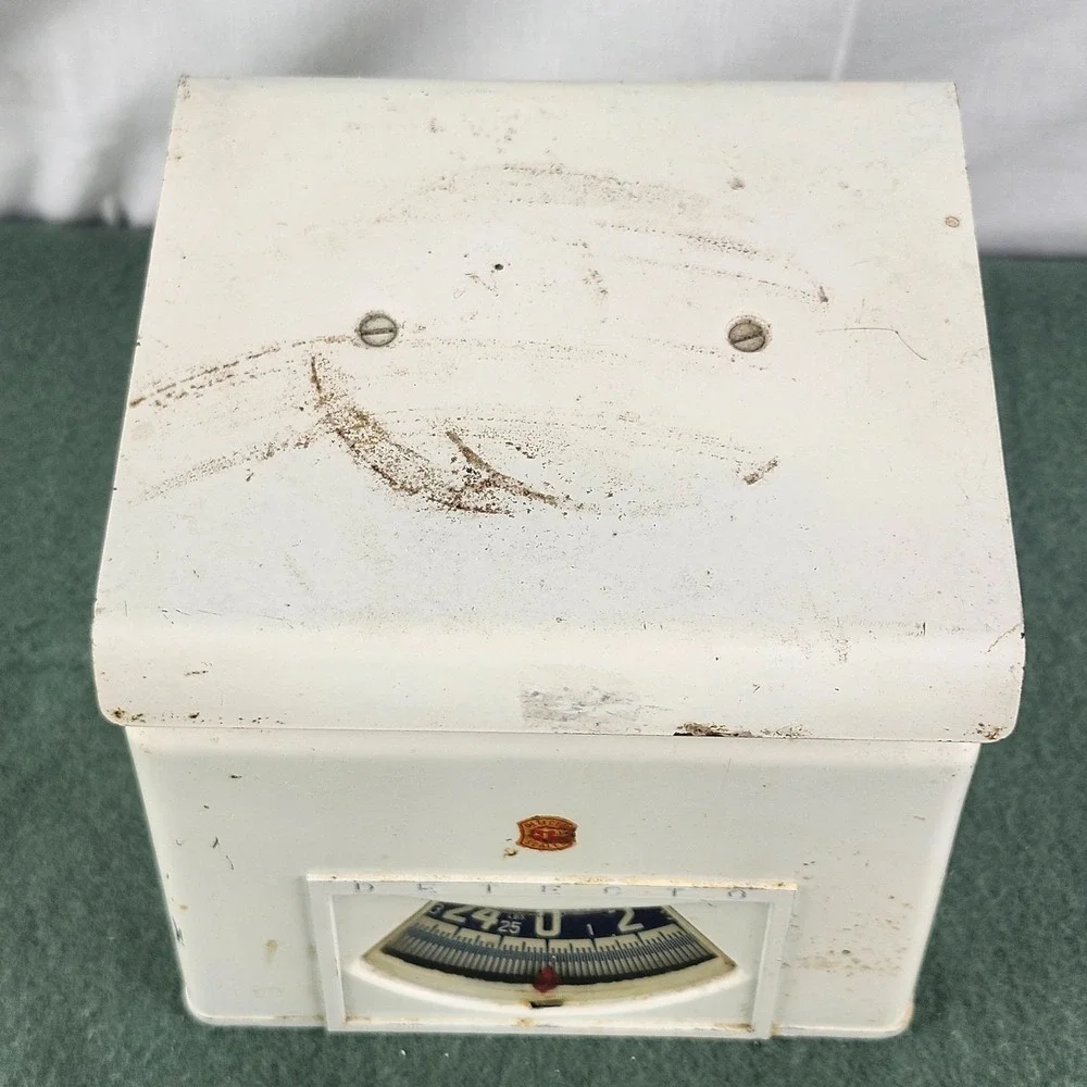 Vintage Detecto‎ 25 lb Kitchen Scale White Enamel Arc Dial USA Tested